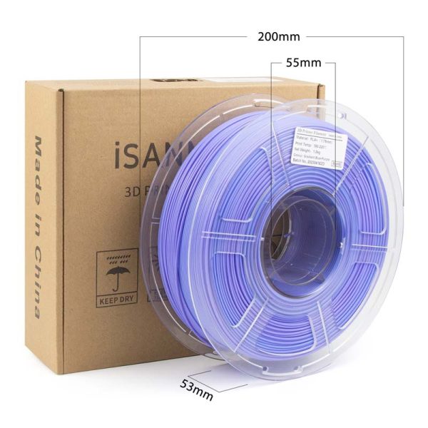 iSANMATE PLA+ [BLUE-PURPLE] MATTE GRADIENT 1.75mm Filament 1kg roll