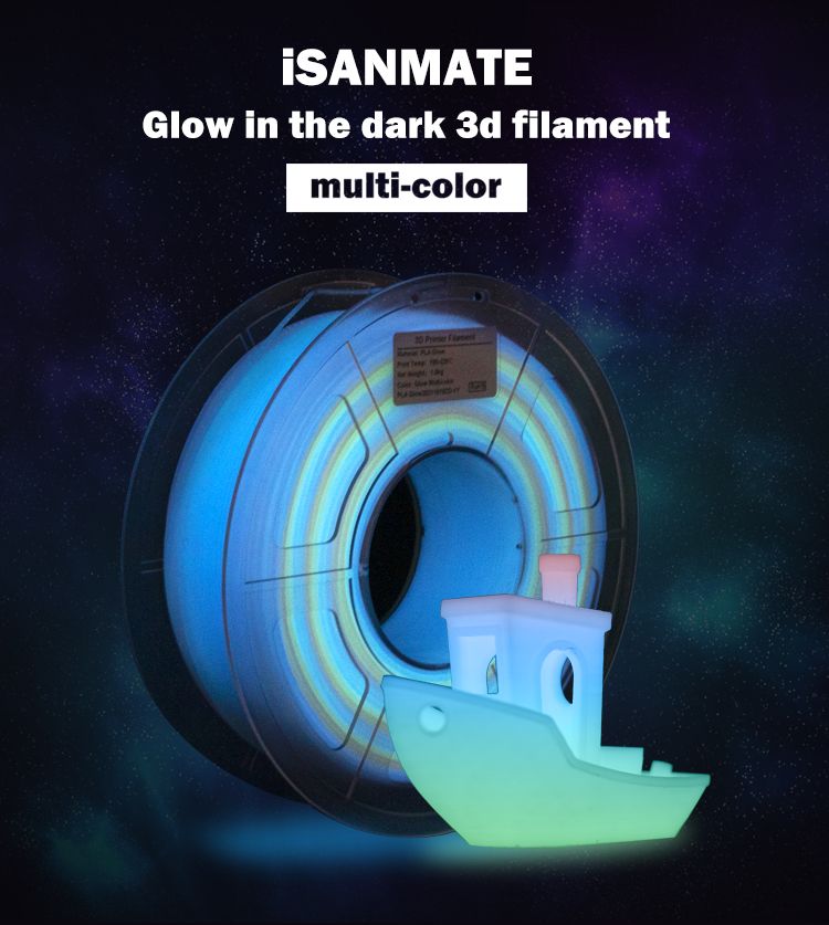 iSANMATE PLA luminous rainbow filament 1.75mm 1kg roll – Formtech Limited