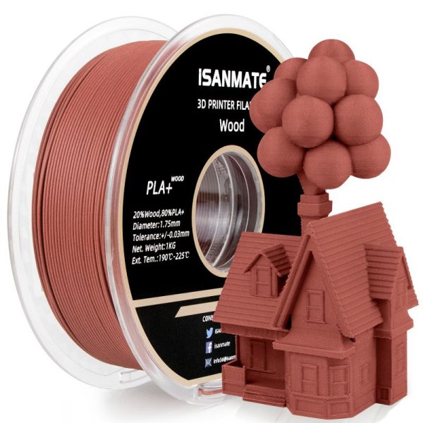 iSANMATE PLA+ ROSE RED WOOD 1.75mm Filament