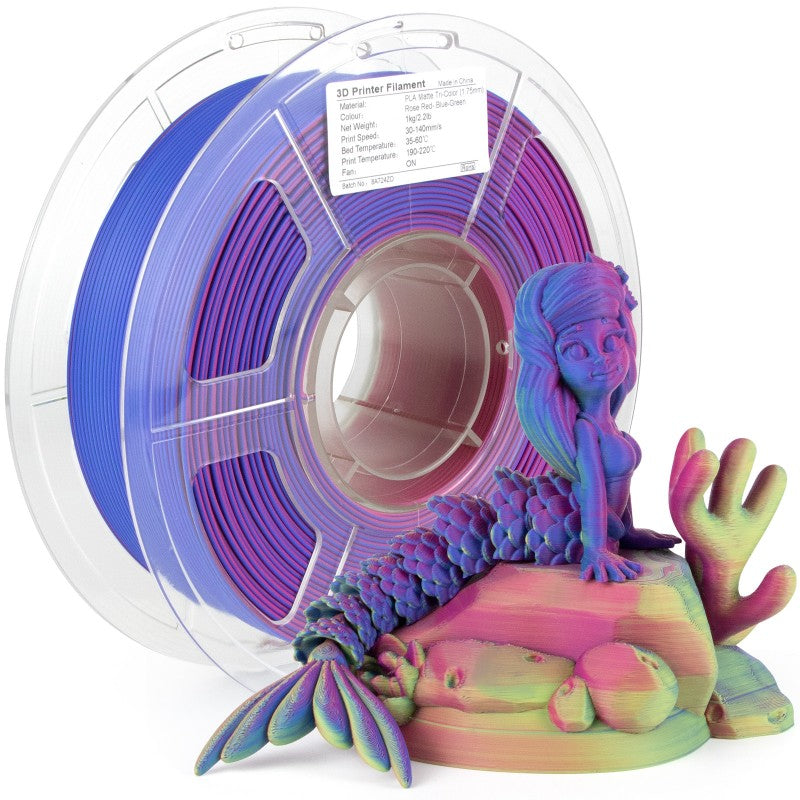 iSANMATE PLA+ [Iris Sapphire] Matte Tri Colour 1.75mm Filament 1kg roll