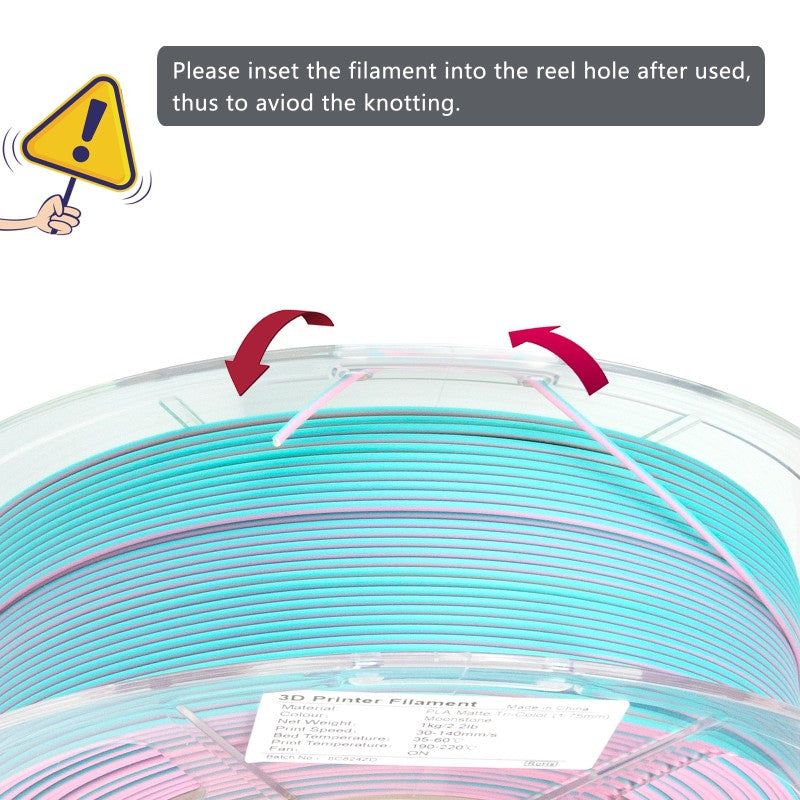 iSANMATE PLA+ [Moonstone] Matte Tri Colour 1.75mm Filament 1kg roll