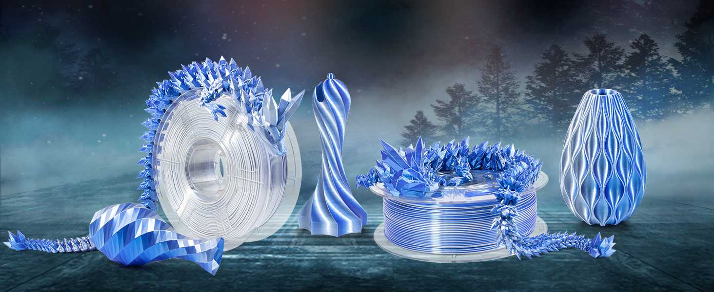 iSANMATE Silk Dual Blue Silver PLA 1.75mm Filament 1kg roll