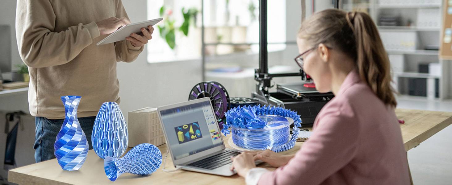 iSANMATE Silk Dual Blue Silver PLA 1.75mm Filament 1kg roll