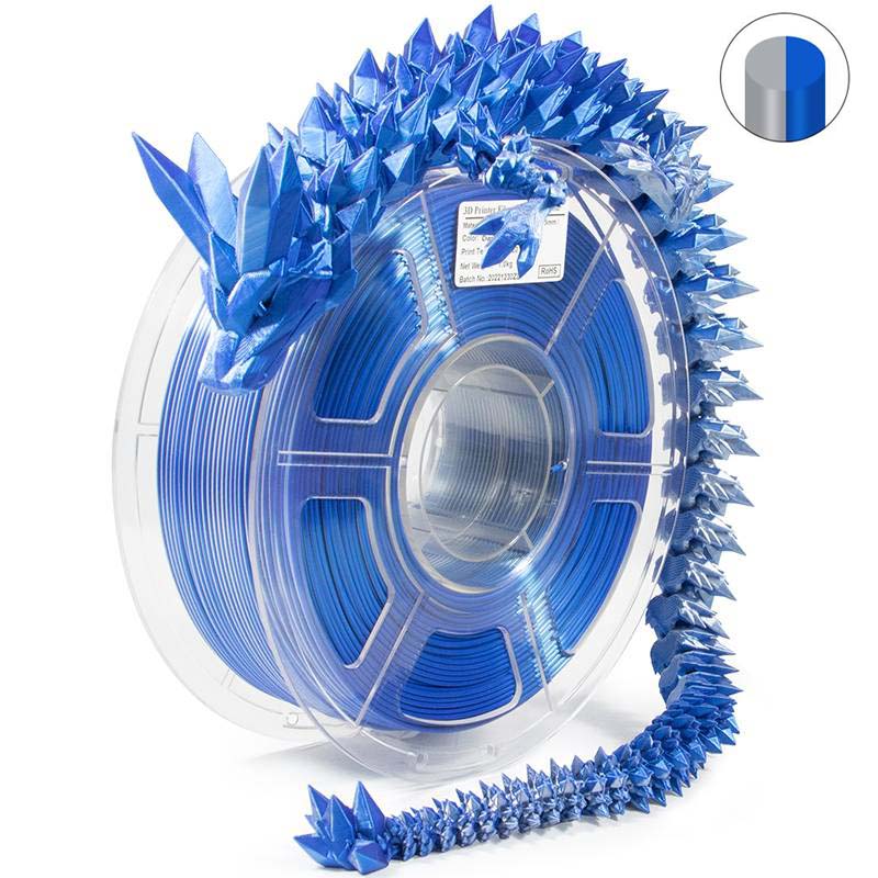 iSANMATE Silk Dual Blue Silver PLA 1.75mm Filament 1kg roll