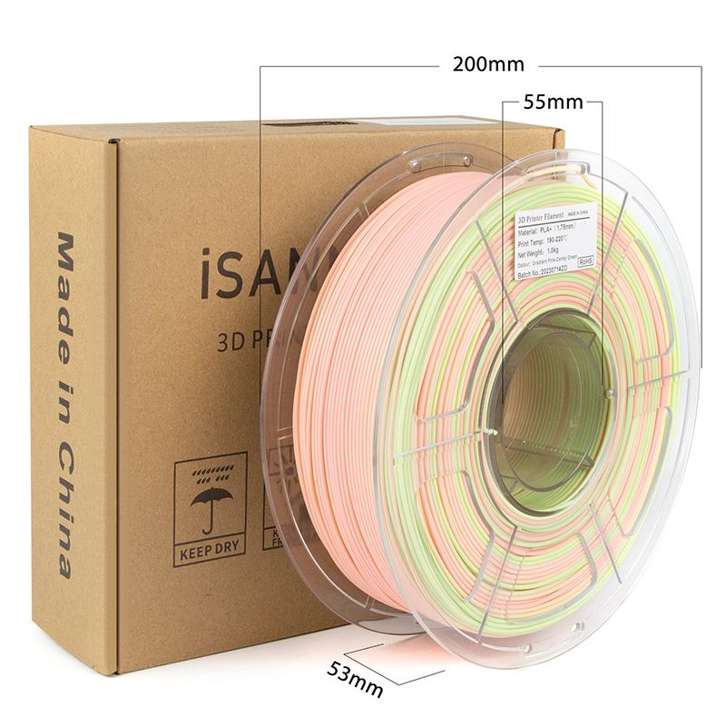iSANMATE PLA+ [PINK-CANDY GREEN] Matte GRADIENT 1.75mm Filament 1kg roll
