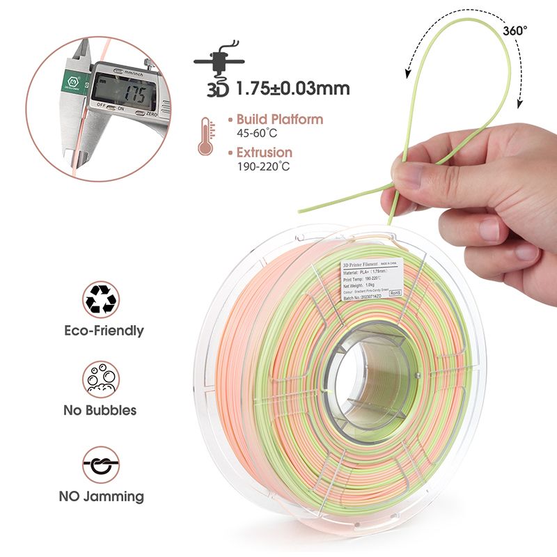 iSANMATE PLA+ [PINK-CANDY GREEN] Matte GRADIENT 1.75mm Filament 1kg roll