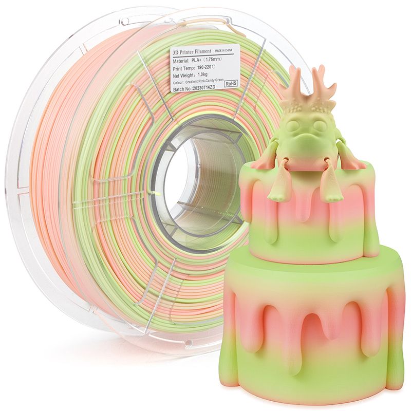 iSANMATE PLA+ [PINK-CANDY GREEN] Matte GRADIENT 1.75mm Filament 1kg roll