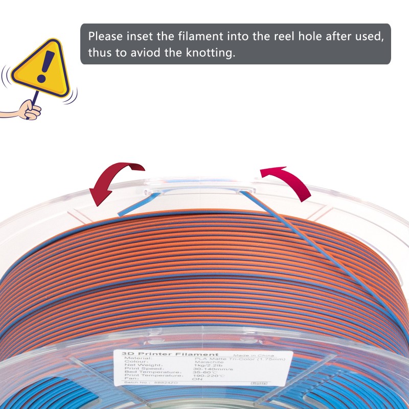 iSANMATE PLA+ [Malachite] Matte Tri Colour 1.75mm Filament 1kg roll