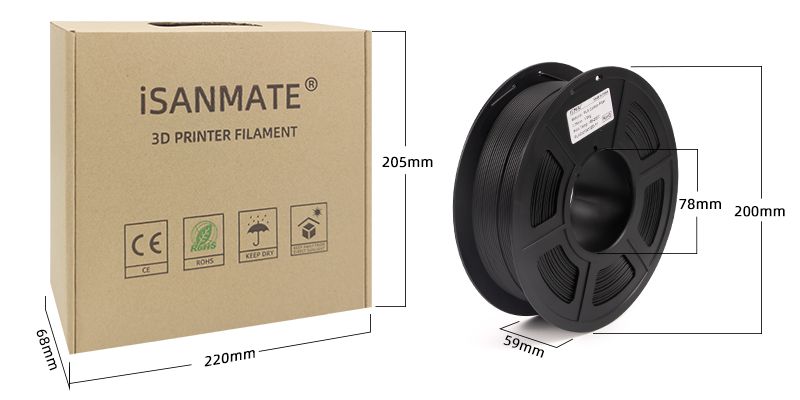 iSANMATE PLA Carbon Fibre filament 1.75mm 1kg roll