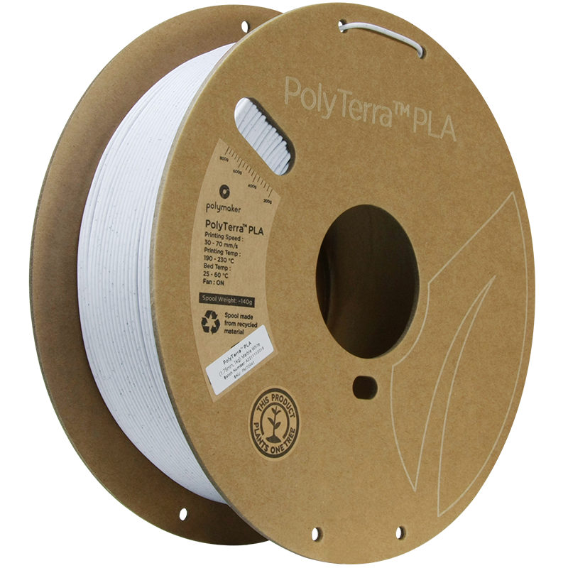 PolyTerra PLA Marble 1kg- White Filament - view 4