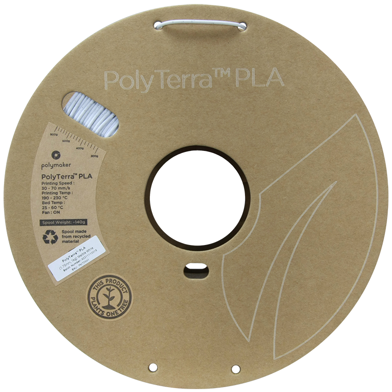 PolyTerra PLA Marble 1kg- White Filament - view 5