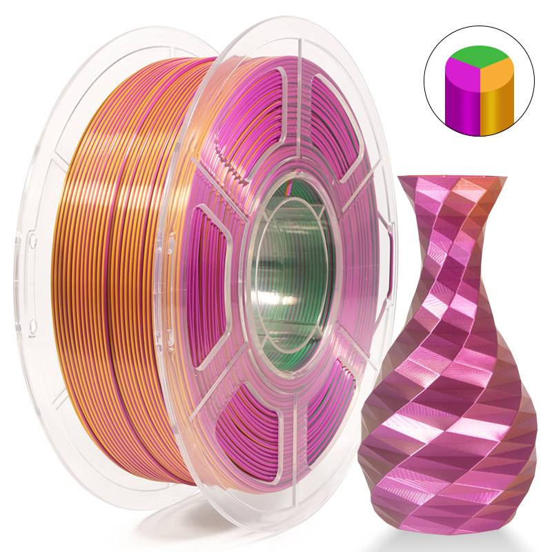 iSANMATE Silk [Purple-Green-Gold] Pla Tri Colour 1.75mm Filament 1kg roll
