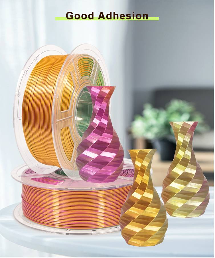 iSANMATE Silk [Purple-Green-Gold] Pla Tri Colour 1.75mm Filament 1kg roll