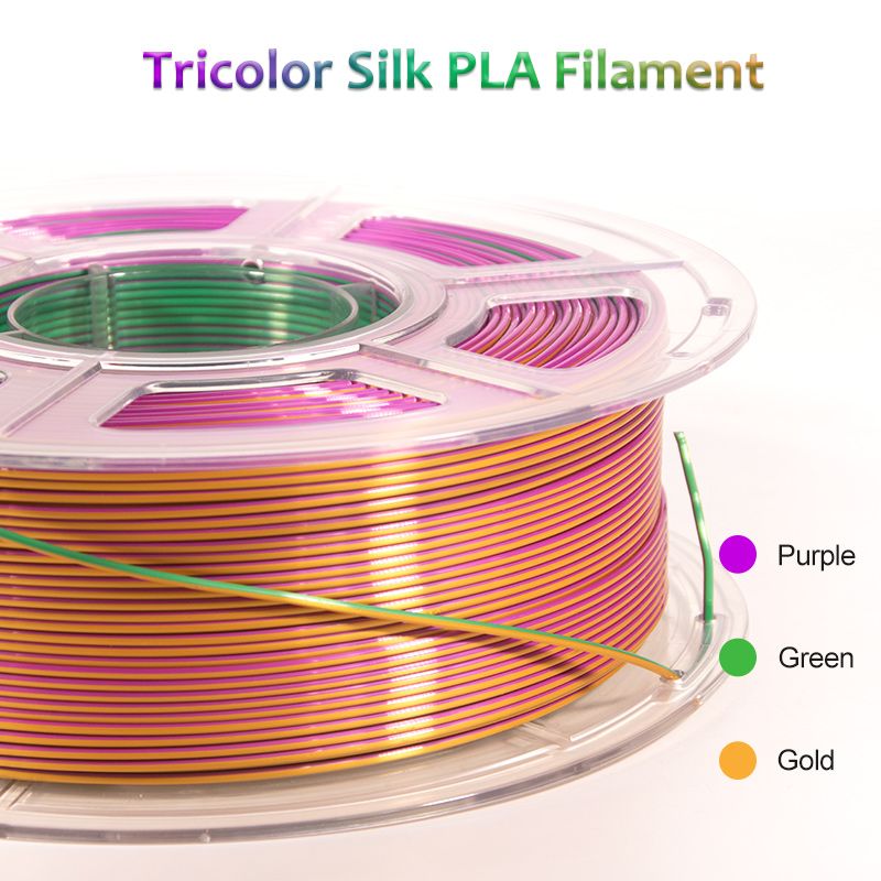 iSANMATE Silk [Purple-Green-Gold] Pla Tri Colour 1.75mm Filament 1kg roll