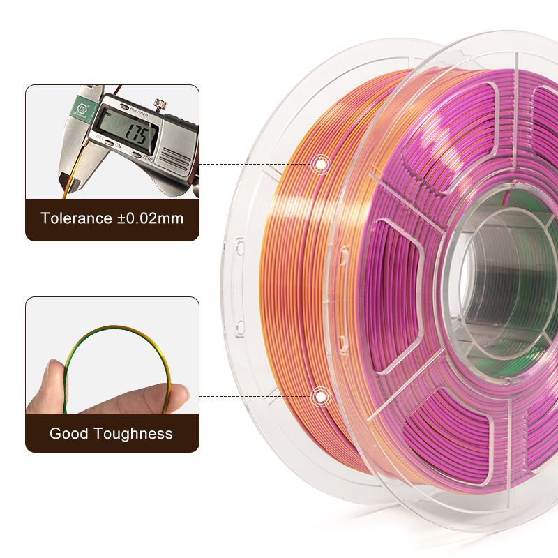 iSANMATE Silk [Purple-Green-Gold] Pla Tri Colour 1.75mm Filament 1kg roll