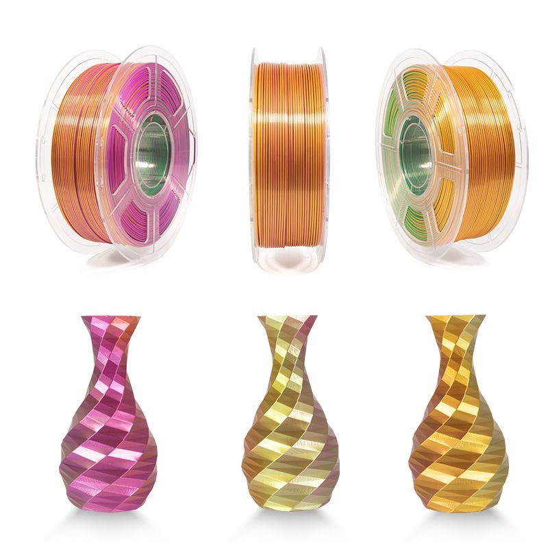 iSANMATE Silk [Purple-Green-Gold] Pla Tri Colour 1.75mm Filament 1kg roll
