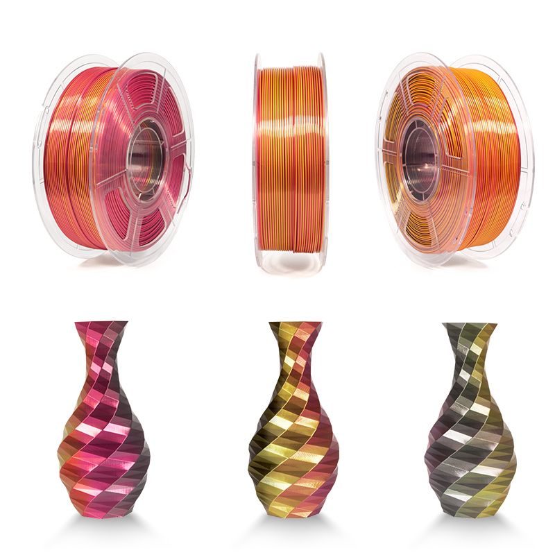 iSANMATE Silk [Red-Gold-Black] Pla Tri Colour 1.75mm Filament 1kg roll