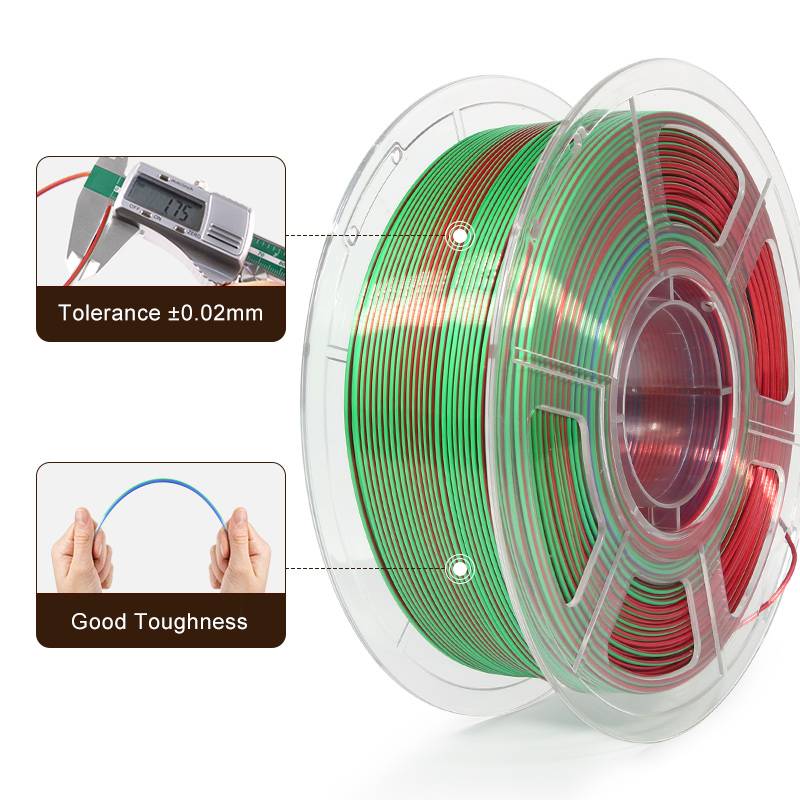 iSANMATE Silk [Red-Green-Blue] Pla Tri Colour 1.75mm Filament 1kg roll - view 5