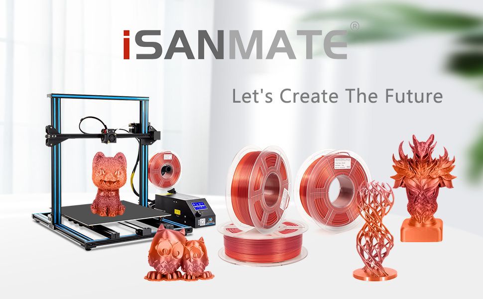 iSANMATE Silk Gradient Red-Orange PLA 1.75mm Filament 1kg roll ...