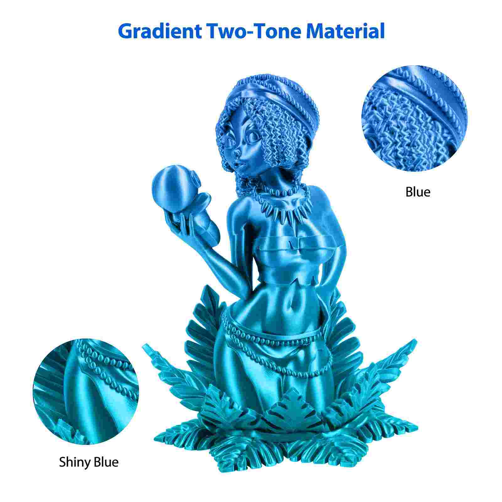 iSANMATE Silk Gradient Blue-Shiny Blue PLA 1.75mm Filament 1kg roll