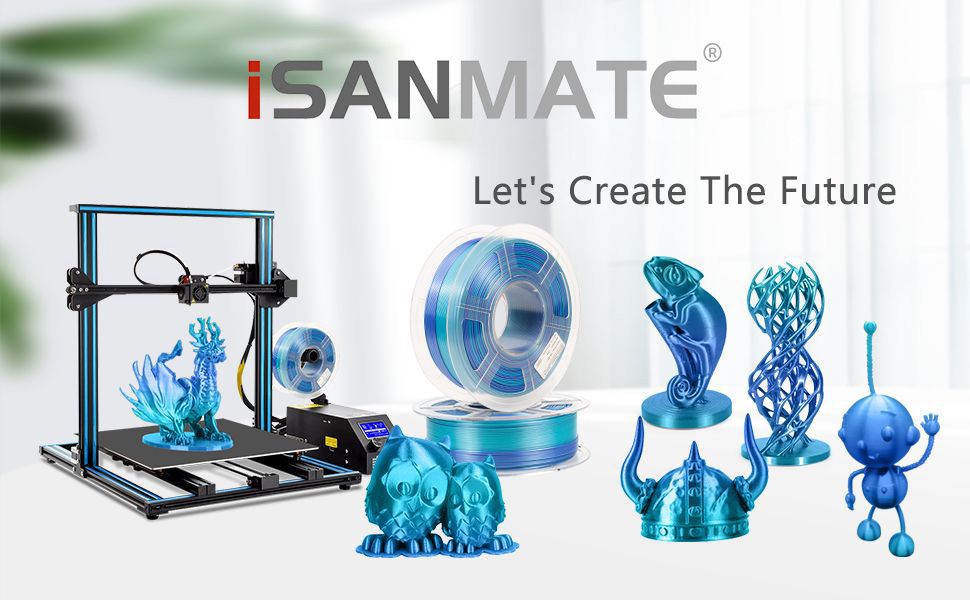 iSANMATE Silk Gradient Blue-Shiny Blue PLA 1.75mm Filament 1kg roll