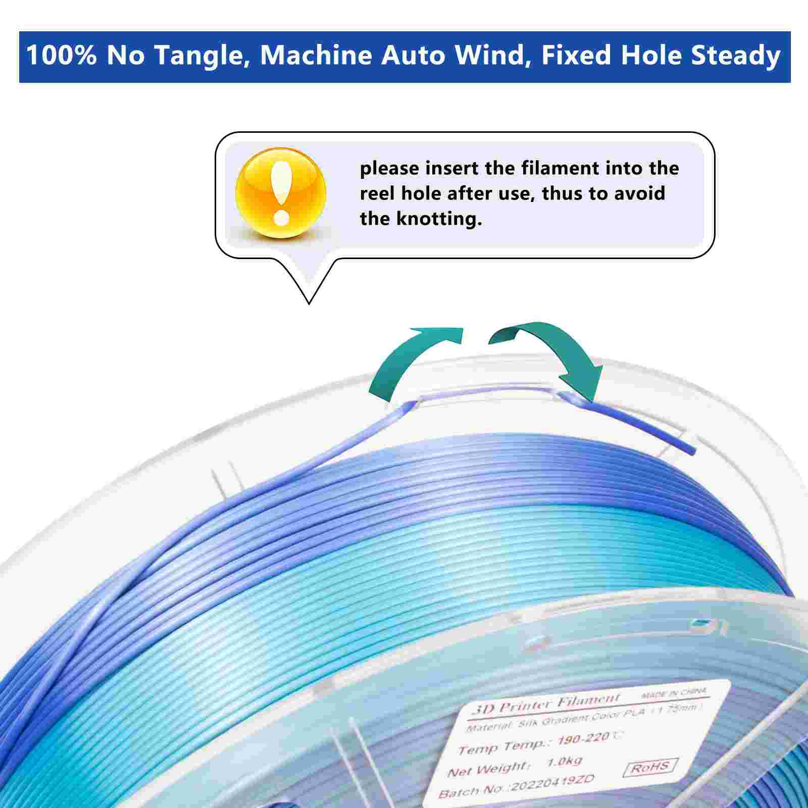 iSANMATE Silk Gradient Blue-Shiny Blue PLA 1.75mm Filament 1kg roll