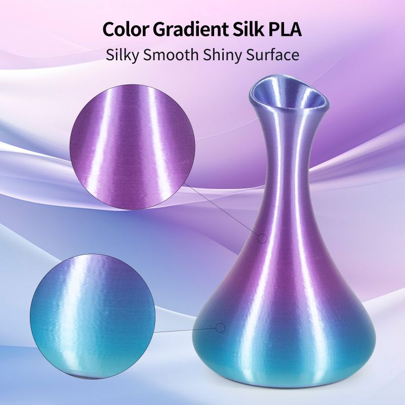 iSANMATE Silk Gradient Light Blue-Purple PLA 1.75mm Filament 1kg roll