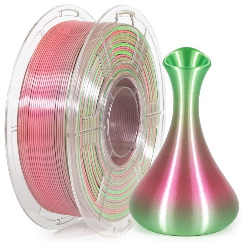 iSANMATE Silk Gradient Pink-Green PLA 1.75mm Filament 1kg roll