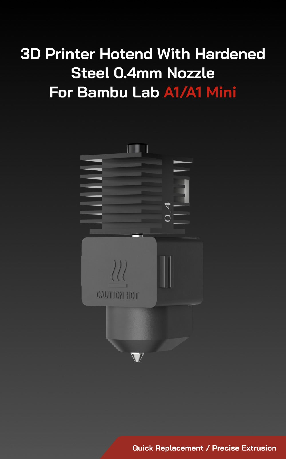 NEW Formtech Carbon HD2, A1/A1 Mini Hardened Steel hot end