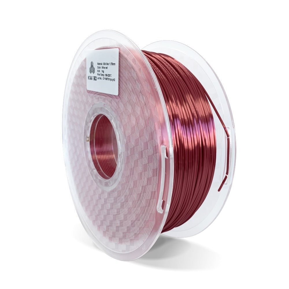 Formtech (Kiwi3d) Wine Red Silk PLA 3D Printer Filament  1.75mm 1kg Roll