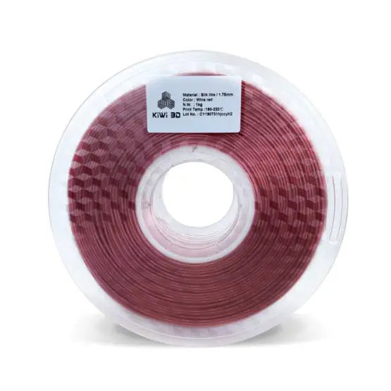 Formtech (Kiwi3d) Wine Red Silk PLA 3D Printer Filament  1.75mm 1kg Roll