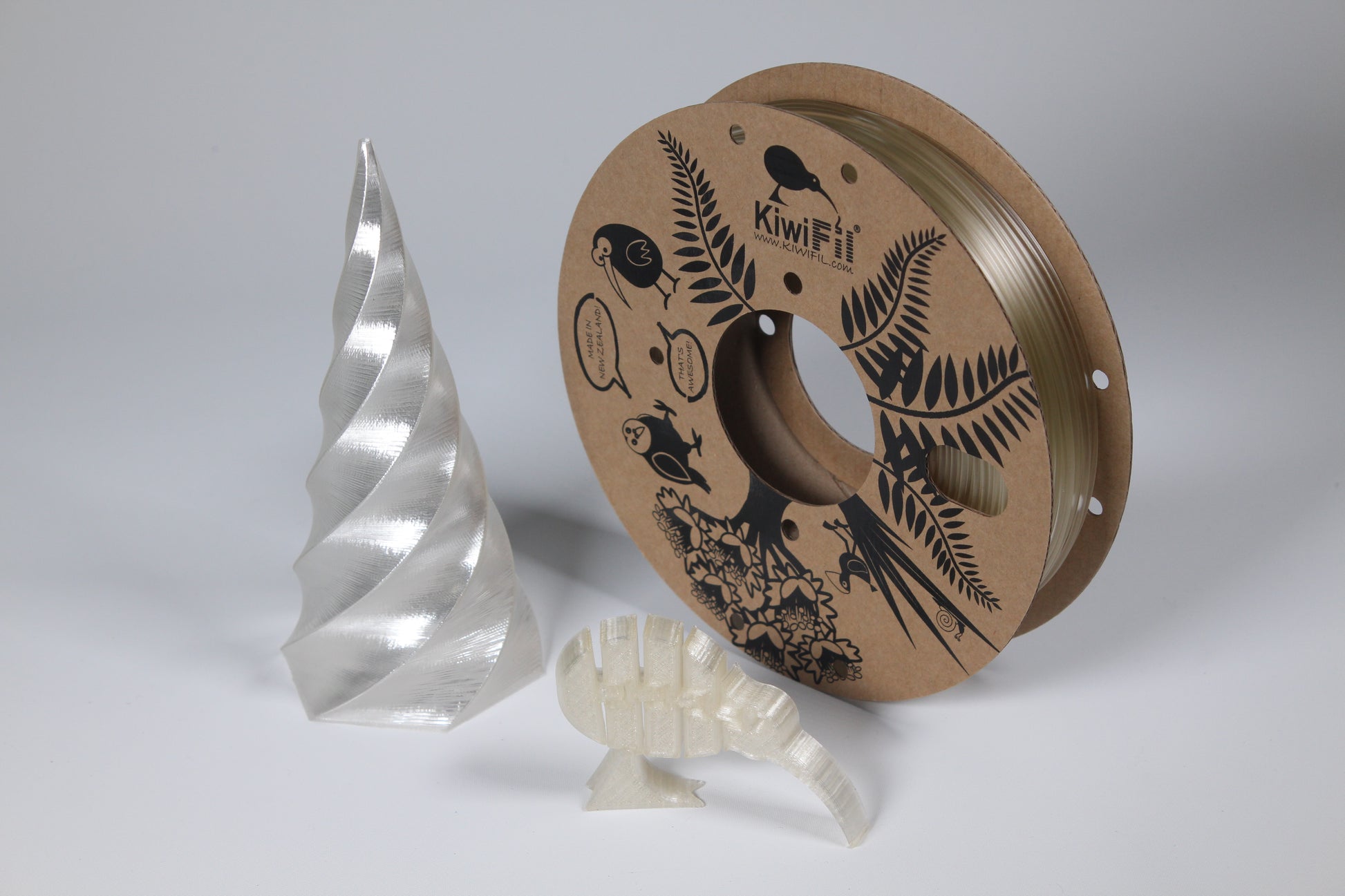 KiwiFil Tough PLA Pro 1.75mm CC Clear 1kg and 5kg Filament - view 2