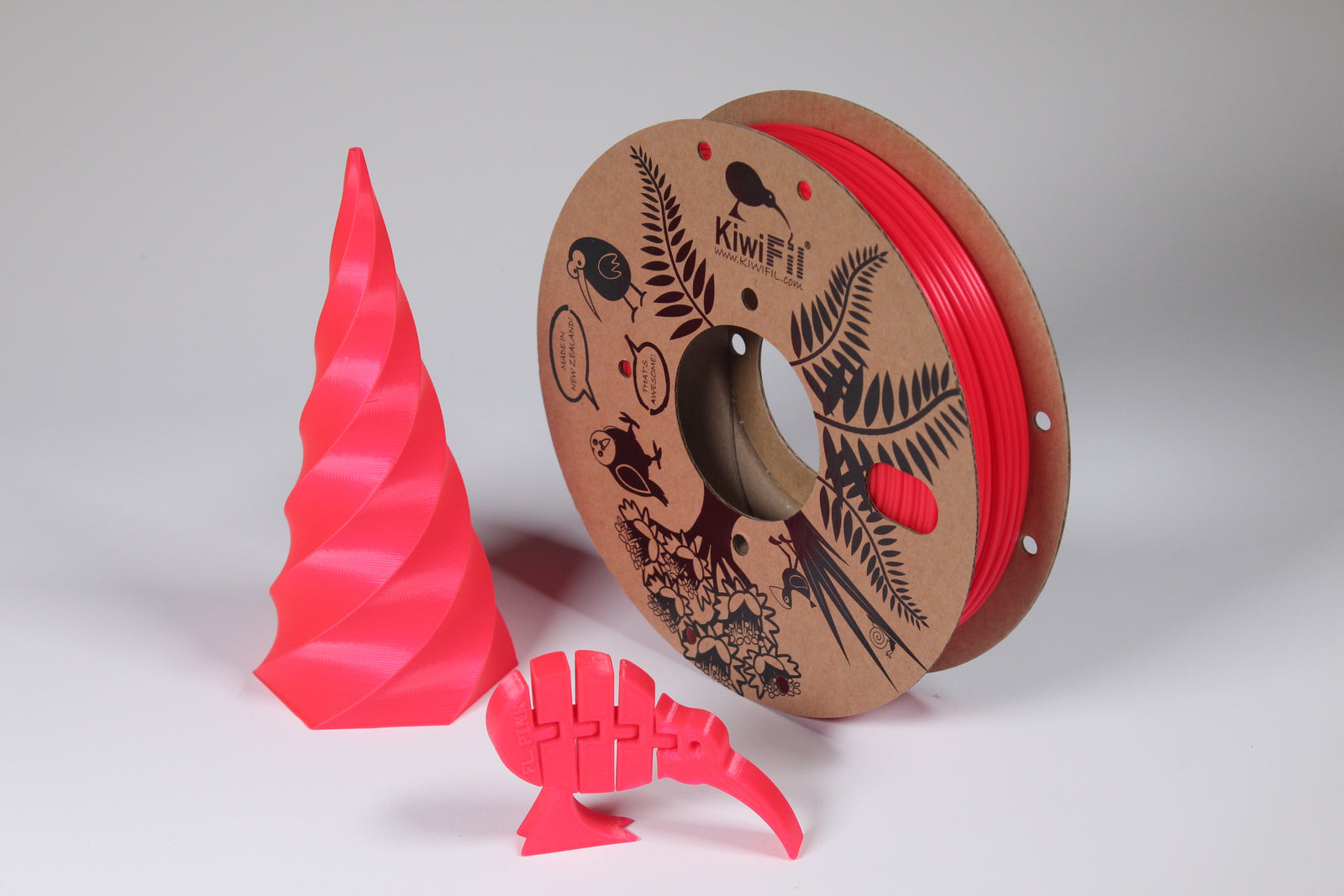 KiwiFil PLA Pro 1.75mm Fluorescent Pink 250g