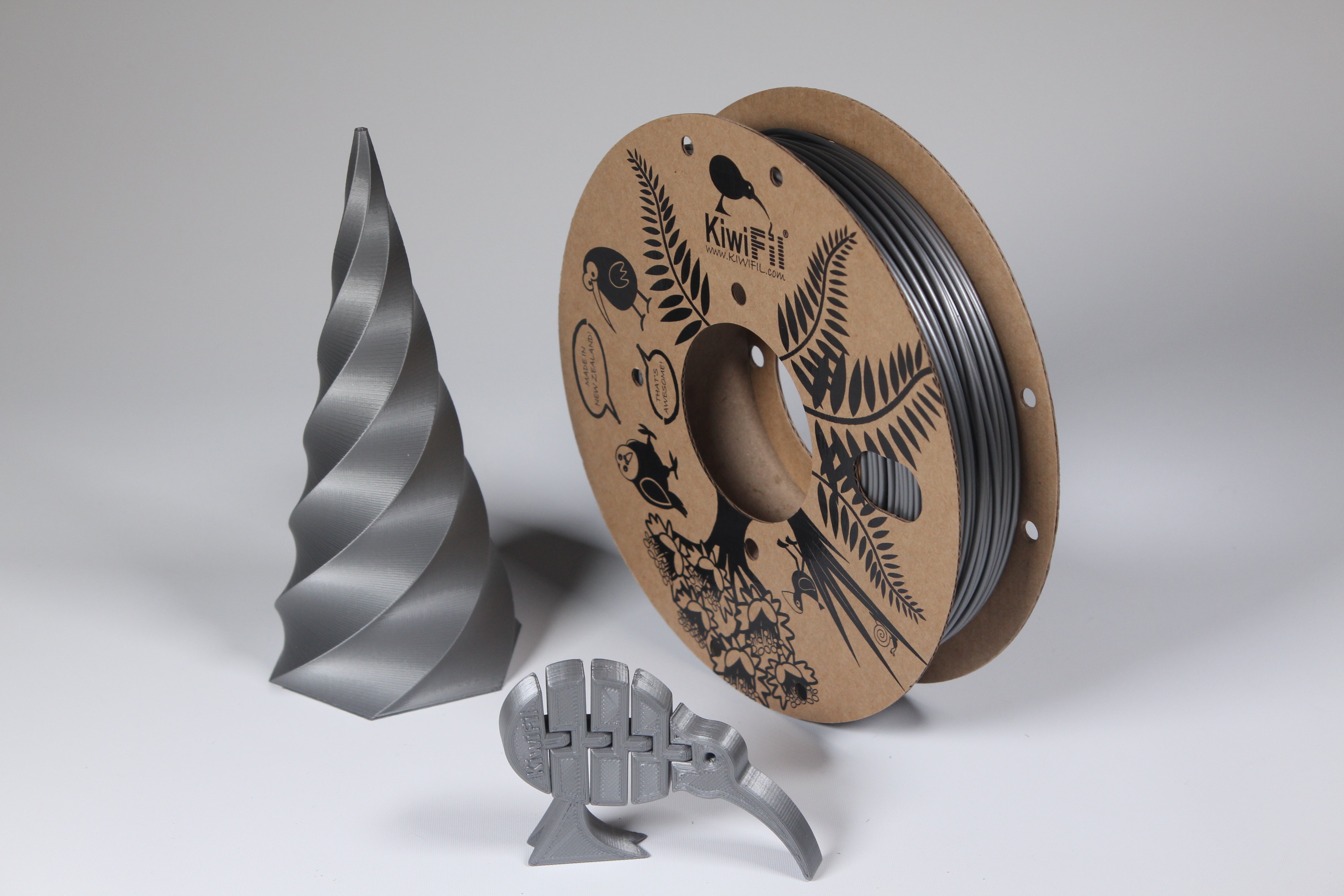 KiwiFil PLA Pro 1.75mm Silver Grey 250g