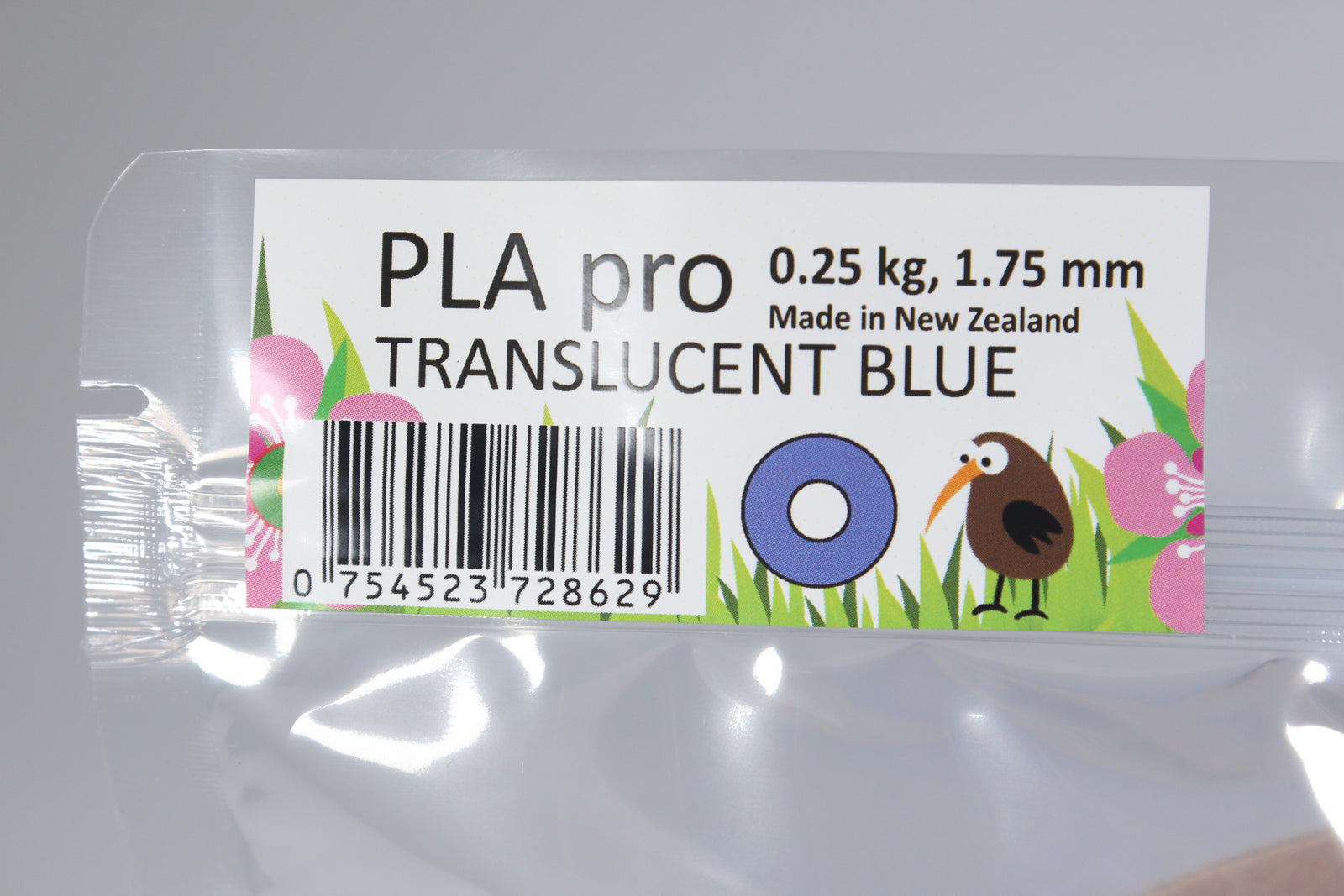 KiwiFil PLA Pro 1.75mm Translucent Blue 250g
