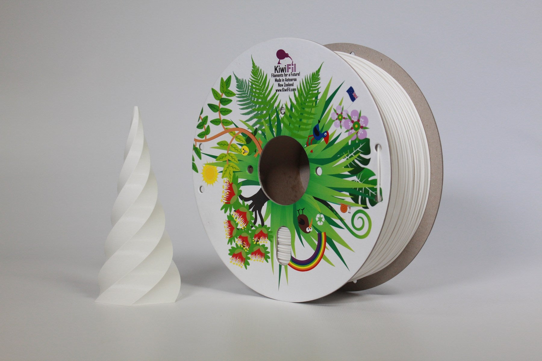 KiwiFil rPLA (recycled) 1.75mm White 1kg Filament