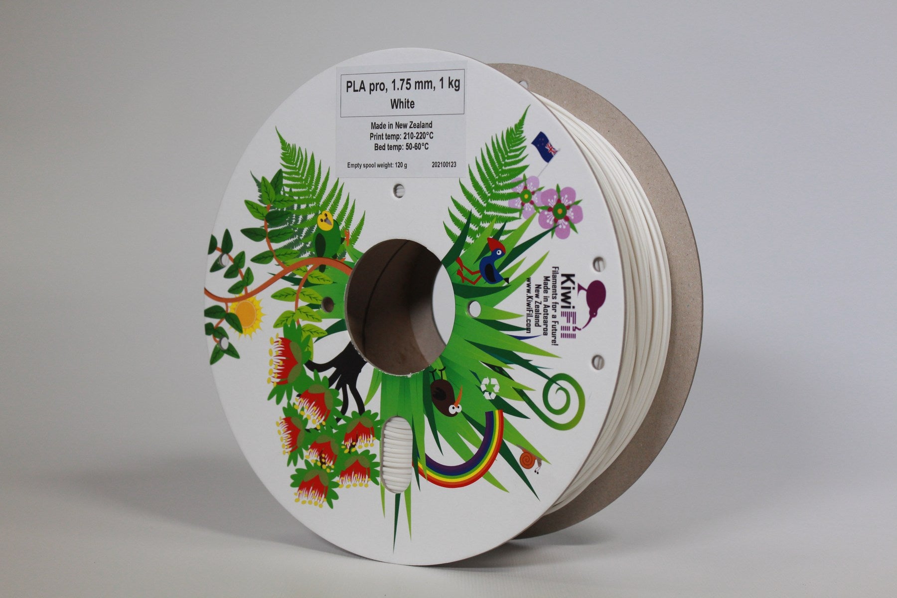 KiwiFil rPLA (recycled) 1.75mm White 1kg Filament - view 2