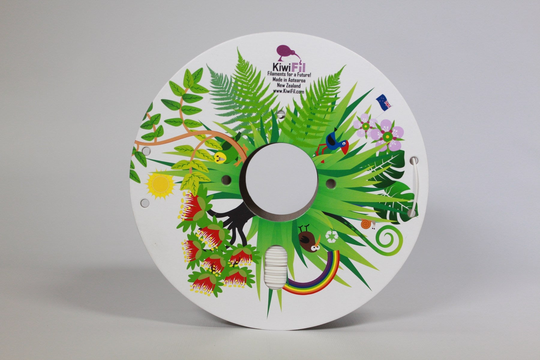 KiwiFil rPLA (recycled) 1.75mm White 1kg Filament - view 3